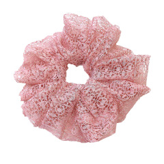 Amazon hot sale new design girls large elastic hollow lace scrunchies for hair
