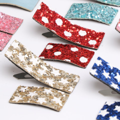 fancy custom ins korean parent child mommys shining glitter girls curved children's hair clip