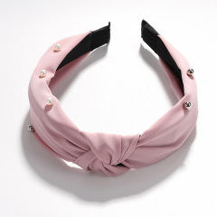 Print Bunny Ears knit Bowknot Hair Accessories Cloth Wrapped women hair band