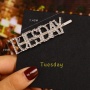 New weekday bling hair accessories women clips custom rhinestone hair pins for daily life New weekday bling hair accessories women clips custom rhinestone hair pins for daily life