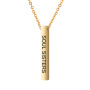 personalized amazon women  laser engrave content silver gold vertical stainless steel bar necklace