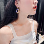 2019 new alloy zircon rhinestone circle s925 silver needle geometric earring
