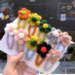 Wholesale handmade plush candy colors hair ornament flower hair clip in china Wholesale handmade plush candy colors hair ornament flower hair clip in china