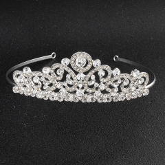 Handmade silver rhinestone  crystal wedding round  bridal tiaras  crown