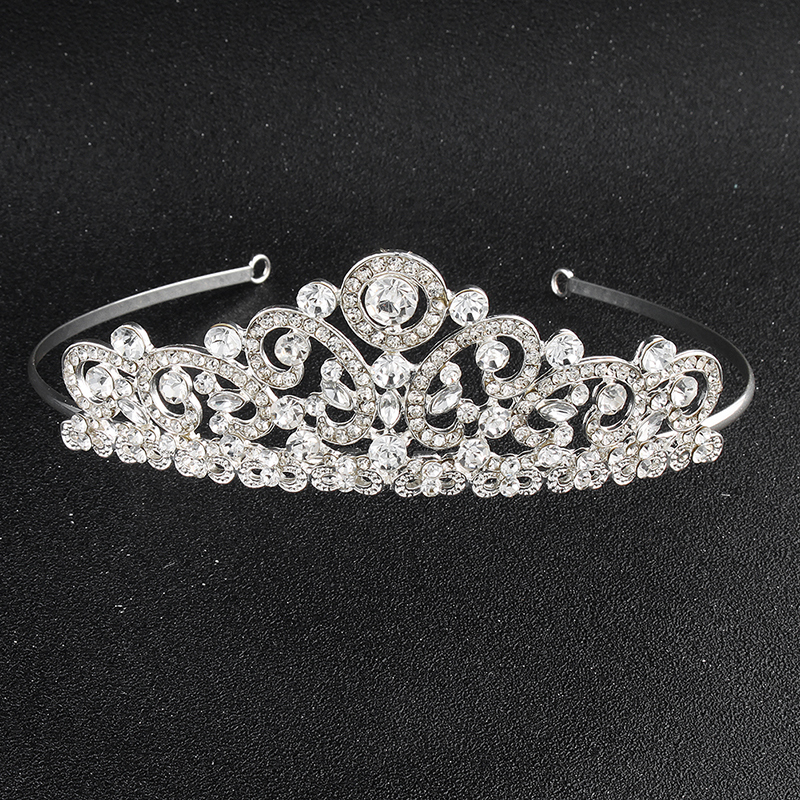 Handmade silver rhinestone crystal wedding round bridal tiaras crown Handmade silver rhinestone crystal wedding round bridal tiaras crown