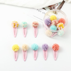 Pink baby girls 3d flower metal hair accessories hair clip barrettes for kids