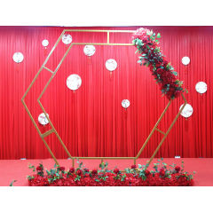 Metal Garden Flower Hexagon wedding stage decoration Arch for rental