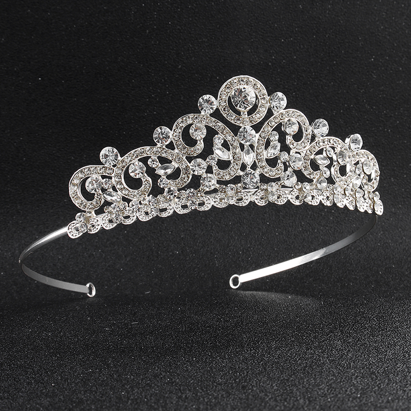 Handmade silver rhinestone crystal wedding round bridal tiaras crown Handmade silver rhinestone crystal wedding round bridal tiaras crown