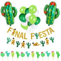 Party Balloon Cactus Cake Toppers Banner Summer Party Suppliers Decorations