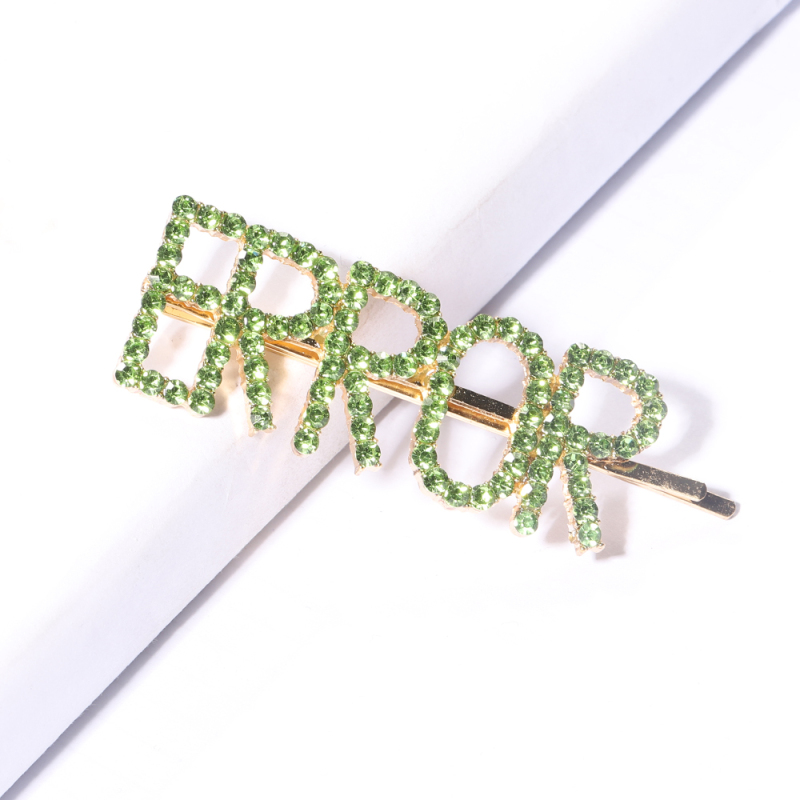 wholesale fashion wedding bridal colorful crystal letter hair pins for women
