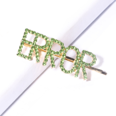 wholesale fashion wedding bridal colorful crystal letter hair pins for women