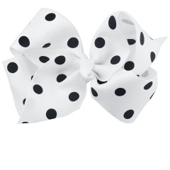 Trendy korean women baby girls classic dot pattern ribbon bow hair clip