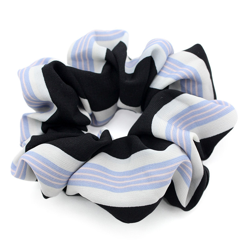 Wholesale Bulk Custom Women Elastic Two-color striped fabric Hair Scrunchie for girls