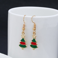 2019 trendy wholesale women jewelry paint alloy star christmas tree earrings