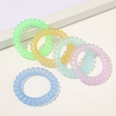 Hot selling popular custom transparent colorful telephone cord hair tie