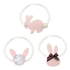 3pcs/set Latest design baby girls nylon rabbit bunny hairbands for kid's hair accessories