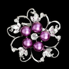 new arrival fashion crystal alloy women girls flower pearl rhinestone brooches