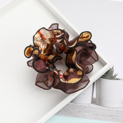 Summer Multi-layer pattern simulation silk lace flower elastic Hair Scrunchies for girls