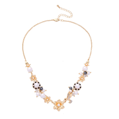 2019 Wholesale women gift jewelry pure girl enamel sets dried flower necklace