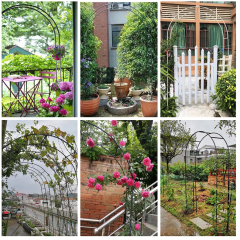 Cheap round garden metal artificial flower arch for wedding decoration