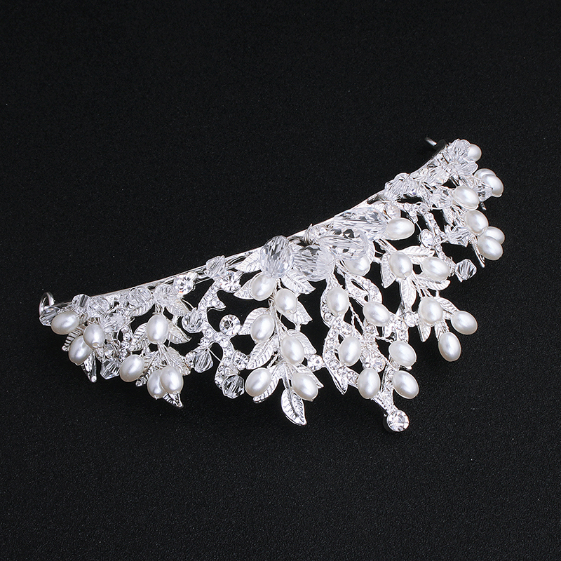 New dsgin silver pearl wedding crystal bridal tiaras and crowns for girls