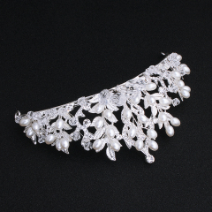 New dsgin silver pearl wedding crystal bridal tiaras and crowns for girls