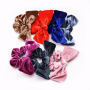 Winter Hair Scrunchies Elastics ponytail holder pleuche plush Bow hair tie