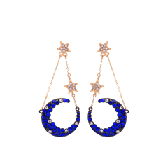 2019 Wholesale lovely silver gold half shape sailor moon star earring