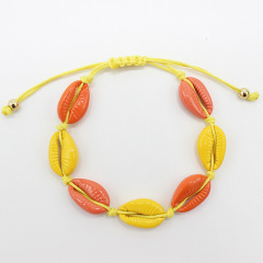 Amazon hot sale bohemia style women jewelry colorful shell woven bracelets for Holiday