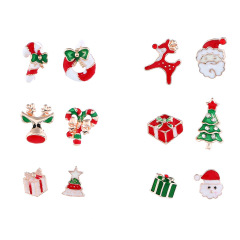 Wholesale fashion women combination alloy paint Christmas stud earrings sets Wholesale fashion women combination alloy paint Christmas stud earrings sets
