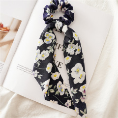 NEW Style Fashion Custom Printed Elastic Long Ribbon Girls Hair Scrunchies