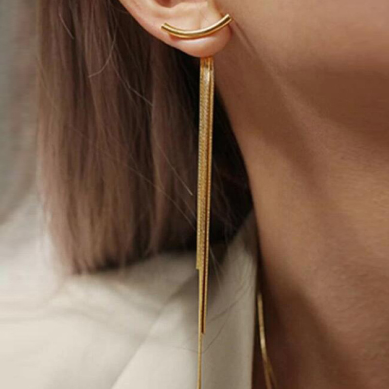 wholesale fashion tread women jewelry long tassel alloy earings for women 2020