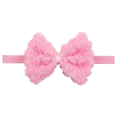 Wholesale 14 style pure color chiffon lace bow knot hair bands for baby kids hair accessories