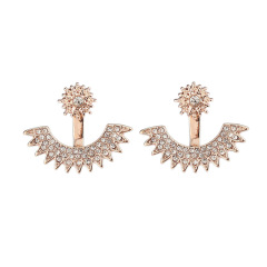 amazon Fashion Jewelry Gold Plate Exquisite Starlight Crystal Earrings Double Sided Stud Earrings For Women