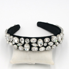 2020 fashion woman baroque winter vintage pearl gemstone rhinestone headband