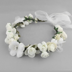 Handmade wedding artificial flower crown garland bridal headband