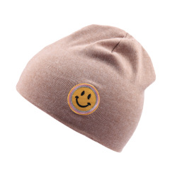 Wholesale embroidered logo emoji beanie unisex winter kinted hats