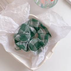 Hot Sell custom girls fabric Hair Scrunchies with Multicolor green For Option For Women
