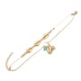 Bohemian personality handmade double layer gold beaded metal shell anklets Bohemian personality handmade double layer gold beaded metal shell anklets