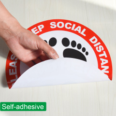 Custom existing social warning pvc floor removable social distancing floor stickers
