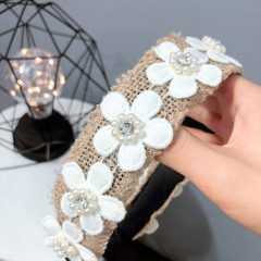Non Slip Bohemian vintage Diamond pearl flower wedding Hairbands Hairband girl