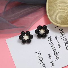 Bohemian style fashion porcelain beads acrylic flower newest stud earring