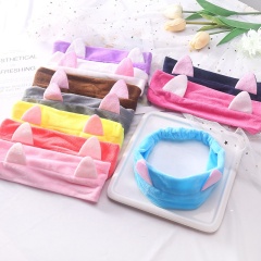 Wholesale custom cute face wash clear elastic hairbands with ears for girls kids