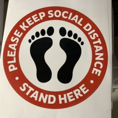 Custom Removable Warning Maintain Social Distance Wall Window Floor Sign Stickers