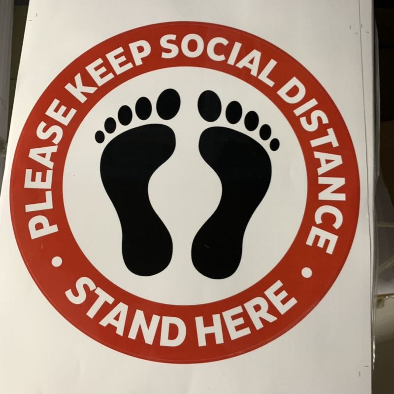Custom Removable Warning Maintain Social Distance Wall Window Floor Sign Stickers Custom Removable Warning Maintain Social Distance Wall Window Floor Sign Stickers