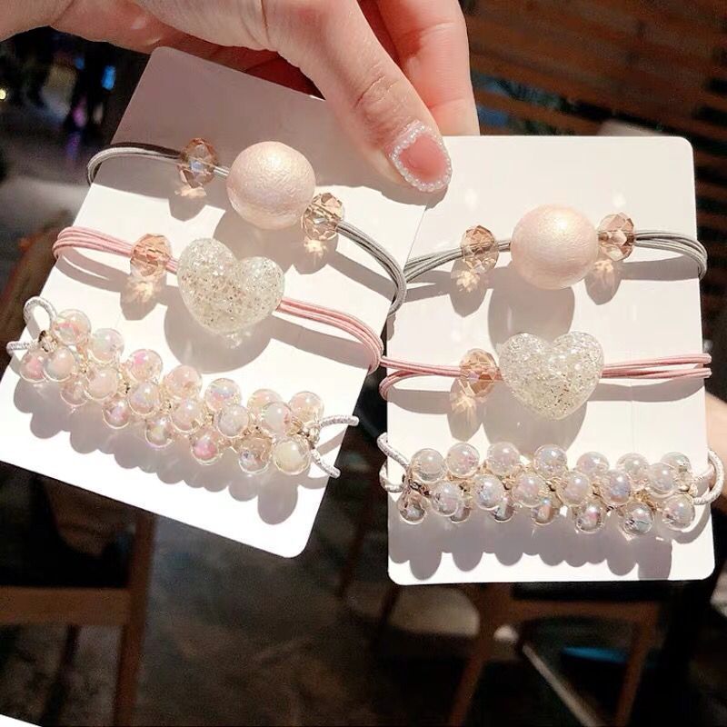 amazon ins fancy 3PCS hairband elastic hair tie pearl for Women Girls amazon ins fancy 3PCS hairband elastic hair tie pearl for Women Girls