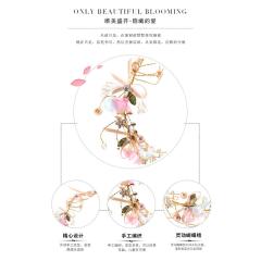 Wholesale cheap korea Rhinestone gold bridal flower floral wedding garland