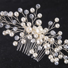 Handmade rhinestone pearl crystal hair accessories wedding bridal hair combs