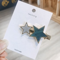 Top quality gold star metal hair claw clip making accessories acrylic for female