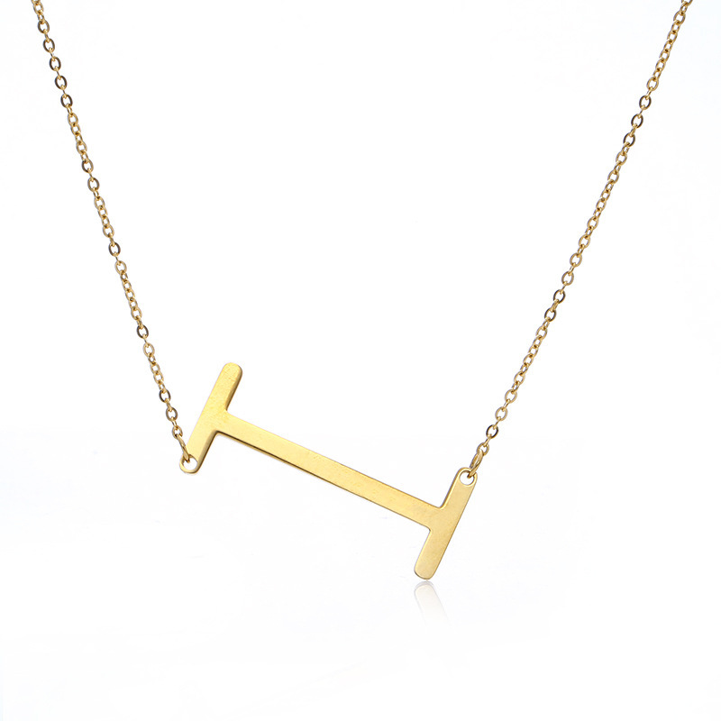 Fashion Stainless Steel large Initial Oversize Letter Alphabet Personalized Charm Necklaces For Women Fashion Stainless Steel large Initial Oversize Letter Alphabet Personalized Charm Necklaces For Women